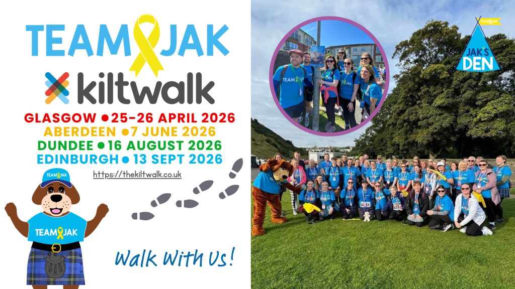 Kiltwalk Fundraising Events in Scotland - Walk with Team Jak for Childhood Cancer in Scotland
