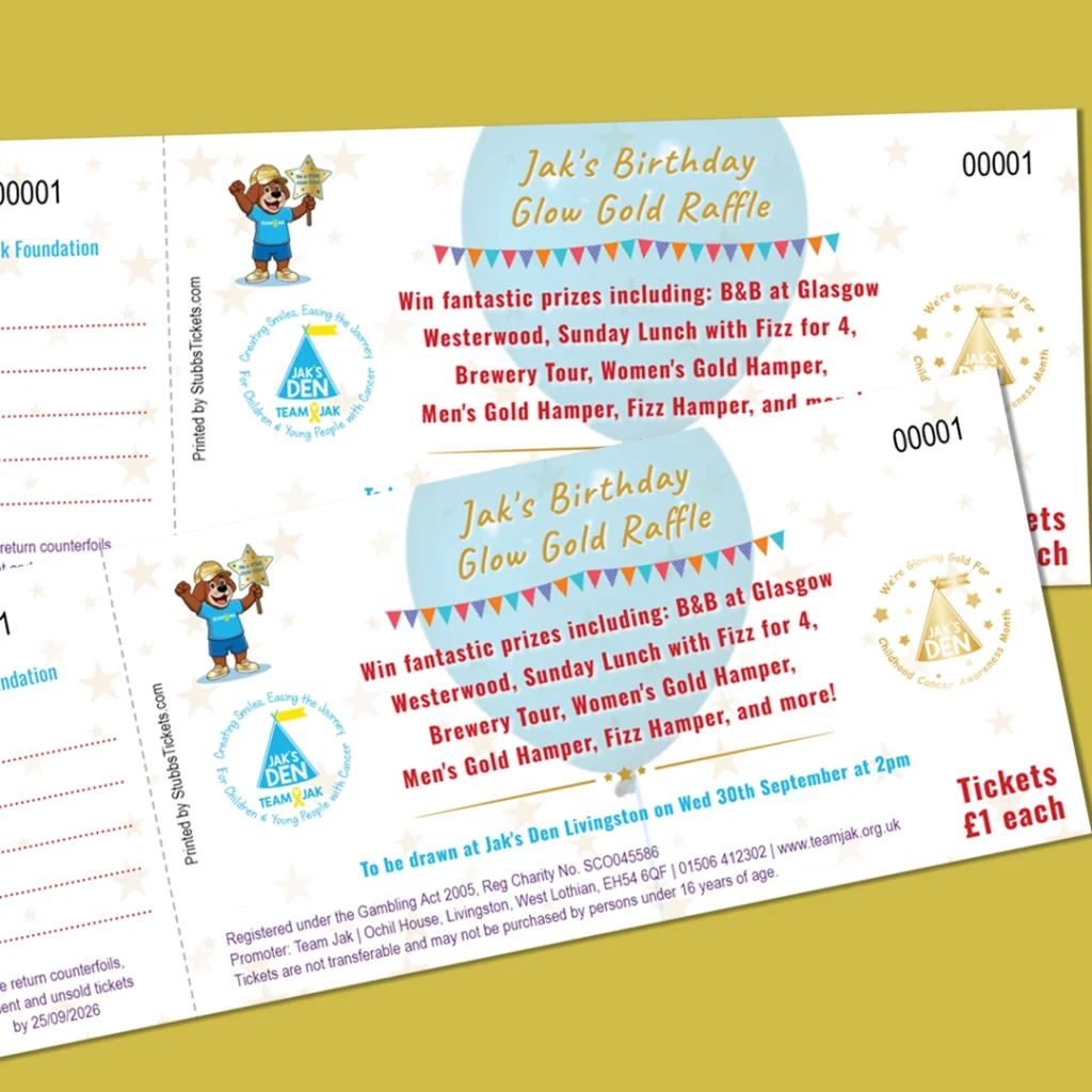 Glow Gold Raffle Tickets for Glow Gold Draw